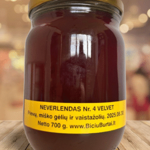 2025 švelnus vaistažolių medus N4, 700 g (0,5L)